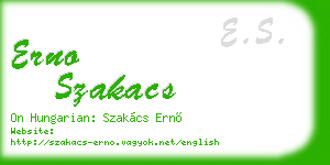 erno szakacs business card